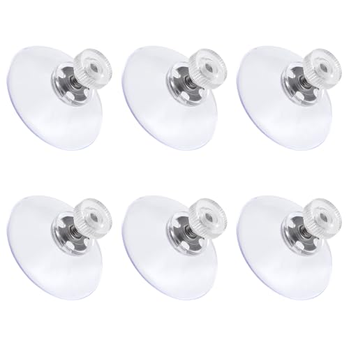 6pcs Clear Suction Cup Glass Suction Pads, 41mm PVC Plastic Sucker Pads, Extra Strong Adhesive Suction Holder Without Hooks for Window Mirror Décor