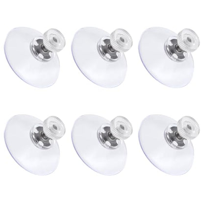 6pcs Clear Suction Cup Glass Suction Pads, 41mm PVC Plastic Sucker Pads, Extra Strong Adhesive Suction Holder Without Hooks for Window Mirror Décor