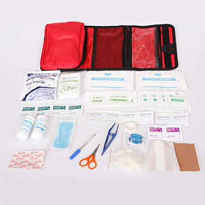 Nylon First Aid Empty Kit,Compact and Lightweight First Aid Bag for Emergency at Home, Office, Car, Outdoors, Boat, Camping, Hiking(Bag Only) (2 Pack Red Foldable) - size: 9.7*8.1 Inch