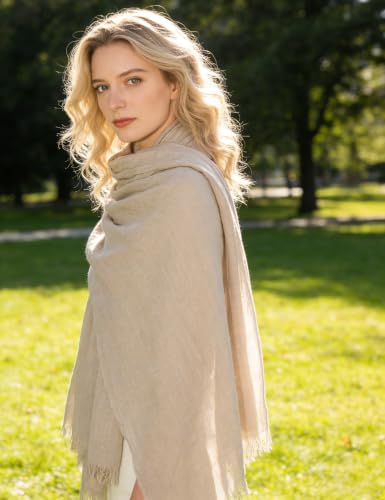Mealah Womens Shawl Scarf - Lightweight Wrap Scarves Shawl Solid Color Sunscreen Scarve for Spring Summer Season Travel - color: Khaki