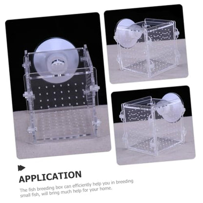 COHEALI Fish Isolation Case Acrylic Breeding Box 8x8x8.8 Cm Aquarium Nursery Divider for Betta Guppy Shrimp Hatchery Tank