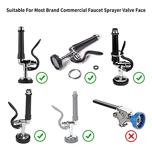 Commercial Spray Valve Repair Kit, 3 Pack Pre-Rinse Sprayer Spray Face Bumper and Screw Repair Part for All Commercial Faucet Sink Dish Sprayer Valve, Black