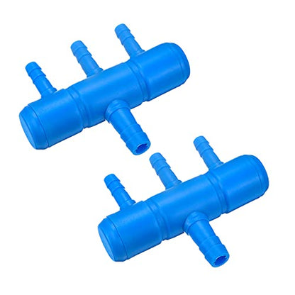 uxcell 2Pcs 8mm to 5.5mm 3 Ways Air Line Tubing Splitter Connector Fish Tank Oxygen Pipe Air Tubing Adapter for Aquarium, Blue - style: 3 Ways