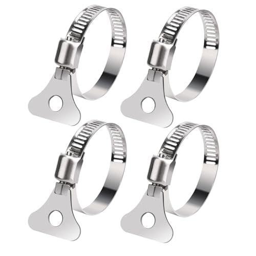 4 Pcs 1-1/4" Stainless Steel Hose Clamps with Thumb Screw for Pool Hose PVC | For Pool Hose Clamp PVC Tubing Dust Collection Pipe Clamp Worm Gear Clamp