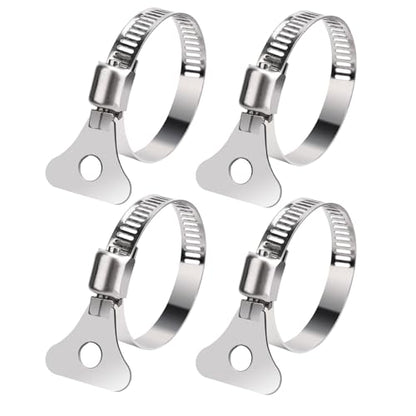 4 Pcs 1-1/4" Stainless Steel Hose Clamps with Thumb Screw for Pool Hose PVC | For Pool Hose Clamp PVC Tubing Dust Collection Pipe Clamp Worm Gear Clamp