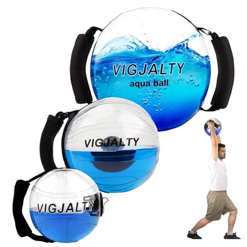 3-Size Aqua Ball Master Set | Total Body Workout with Adjustable Water Weights Up to 33 lbs | Home Gym Equipment for Instability Training, Muscle Engagement & All Levels