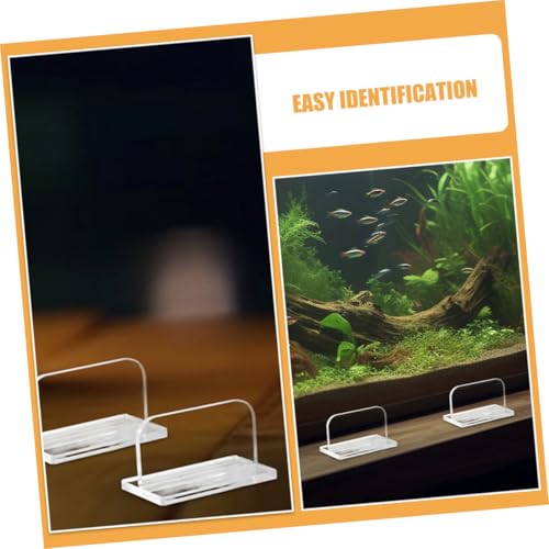 6pcs Transparent Acrylic Aquarium Lid Handles Sturdy Fish Tank Cover Handles with Stickers Rectangle Replacement for Betta Fish Tanks Versatile Aquarium Accessories