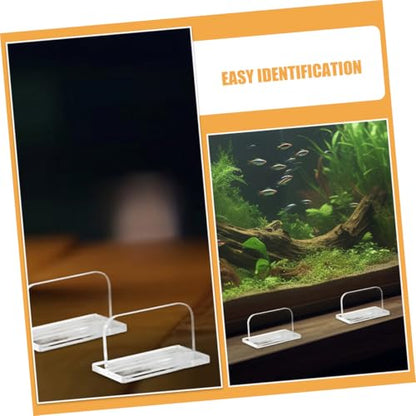 6pcs Transparent Acrylic Aquarium Lid Handles Sturdy Fish Tank Cover Handles with Stickers Rectangle Replacement for Betta Fish Tanks Versatile Aquarium Accessories