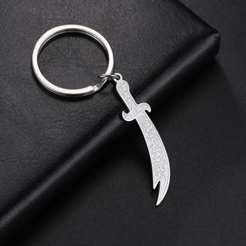 Dreamtimes Zulfiqar Sword keychain For Men Women Islam muslim HZ Zulfiqar Sword of Imam Ali keychain Islamic Muslim Jewelry - color: Silver