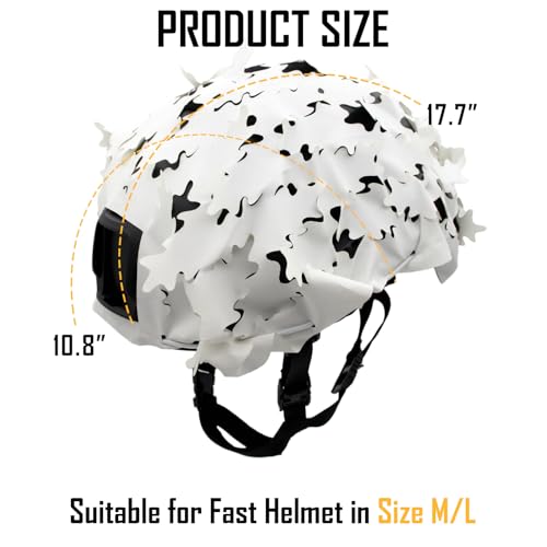 Tactical Helmet Cover Breathable Mesh Camo Camouflage Helmet Cover Great for Tactical Military Gear Combat Fast Helmet - color: WH