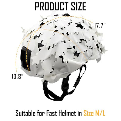 Tactical Helmet Cover Breathable Mesh Camo Camouflage Helmet Cover Great for Tactical Military Gear Combat Fast Helmet - color: WH