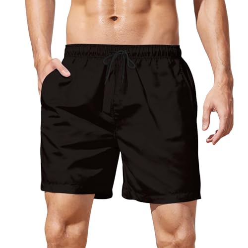 Ctreela Men's Funny Dog 3D Graphic Yellow Loose Fit Summer Beach Shorts - color: Black, size: 3X-Large
