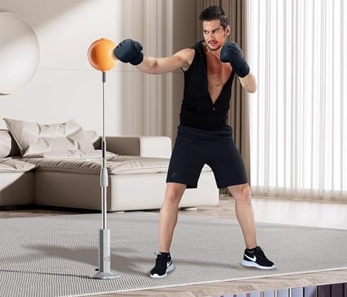 Boxing Punching Bag Boxing Equipment, Floor Standing with Stand Boxing Speed Ball,Punching Free Standing Boxing with Adjustable Height Strong Durable Spring Teenagers - size: 139-154cm/55-61inch