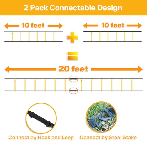 Sportneer Agility Ladder Speed Training Set 12 Rungs 20ft Detachable Exercise Ladders in 2pcs (6 rungs Each) with Ground Stakes for Soccer Football Footwork Training Ladder with Carry Bag