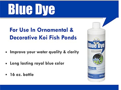 KoiWorx Blue Dye - Ornamental and Decorative Pond Dye, Water Features and Fountains, Safe for Koi - 16oz