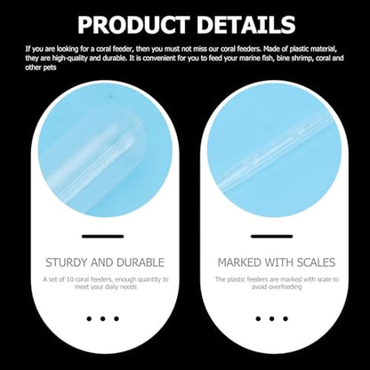 10pcs 3ml Marine Syringe Tubes Manual Fish Feeding Droppers Plastic Aquarium Feeder Tools for Marine Shrimp and Aquatic Pet Supplies