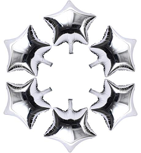 24 Pcs 18" Silver Star Balloons Foil Balloons Mylar Balloon for Baby Shower, Gender Reveal, Wedding, Magical Prom or Engagement Party Decoration - color: Silver