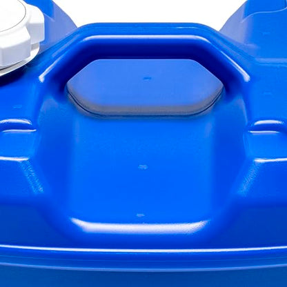 WaterPrepared ReadyJug 7 Gallon Water Storage Container with Built-In Spigot, Blue - Stackable Portable Emergency Tank for Camping