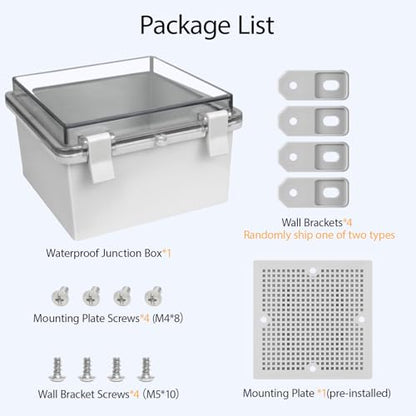 ABS Plastic Dustproof Waterproof IP65 Junction Box Hinged Shell Universal Electrical Project Enclosure Gray, with PC Transparent Clear Cover 5.9 x 5.9 x 3.5inch(150 x150 x90mm), 2 Pack - size: 5.9" x 5.9"x 3.5" (2pc)
