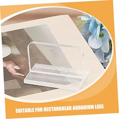 Cabilock 6pcs Clear Acrylic Aquarium Lid Handles Fish Tank Cover Replacement with Adhesive Stickers Easy to Install Transparent Grip for Fish Tank Lids