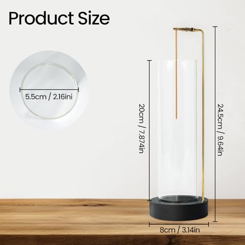 Incense Holder for Sticks, Anti-Ash Flying Incense Burner with 30 Incense Sticks, Detachable Glass Ash Catcher - color: Black