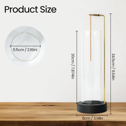 Incense Holder for Sticks, Anti-Ash Flying Incense Burner with 30 Incense Sticks, Detachable Glass Ash Catcher - color: Black