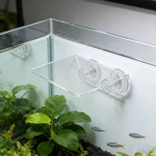 Kichvoe Aquarium Floating Shelf: Fish Tank Acrylic Ledge Plants Holder with Suction Cup - 5.9x4x2in Transparent Ledge for Aquarium Coral Aquatic Plants Moss - size: 15.00X10.00X5.00CM