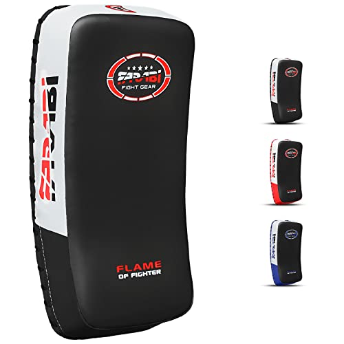Farabi Thai Pad Training Kick Pad Curved Coaching Pad Kicking Mix Martial Arts x 1 Single Unit - color: Black