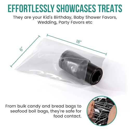 Levex - 6" x 18" (1000 Count) Open End Flat Top - 1.5-Mil Clear Poly Bags for Packaging, Shipping, Storage & Food (Bags Do Not Have a Seal or Prints) - size: 6" x 18" (1000 Pack)