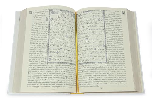 ihvan online Prayer Gift Set for Hajj and Umrah, Muslim Prayer Rug, Prayer Mat, Beads Taasbih, Holy Quran Translated French, Praying Mat, Islamic Gift Set for Ramadan & Eid, White - color: French White