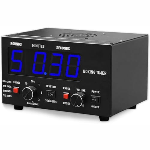 Boxing Interval Timer, Professional Gym Timer with Adjustable Buzzer Alarm, Classic Boxing Round Timer for Muay Thai, MMA, Kickboxing, 30S-10min Training and 0/30/60S Rest Time,Blue - color: Blue