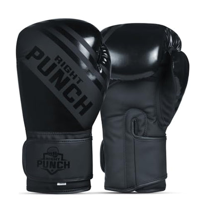Boxing Gloves for Men & Women – Faux Leather Muay Thai, Kickboxing, MMA & Sparring Gloves – Training Heavy Bag Gloves with Secure Wrist Strap & Thumb Lock – 2 4 6 8 10 12 14 16oz - color: Black, size: 10 OZ