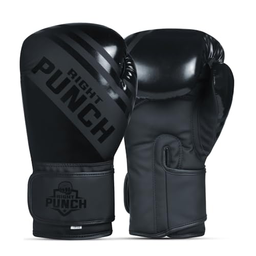 Boxing Gloves for Men & Women – Faux Leather Muay Thai, Kickboxing, MMA & Sparring Gloves – Training Heavy Bag Gloves with Secure Wrist Strap & Thumb Lock – 2 4 6 8 10 12 14 16oz - color: Black, size: 2 OZ