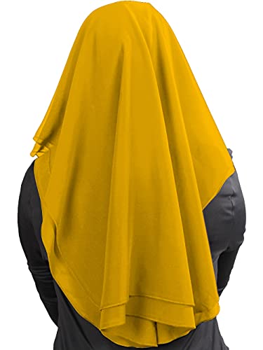 MyBatua 3 Layers Saudi Niqab In Breathable Georgette, Wholesale Price, 1pc Face Veil NQ-003 - color: Mustard