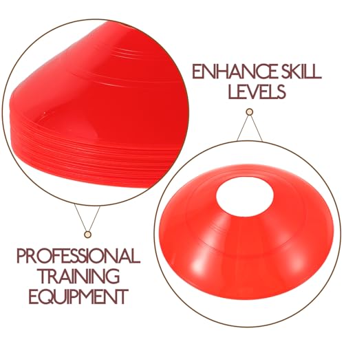 25pcs Soccer Training Cones Plastic Disc Markers Red for Football Agility Practice Equipment Training Accessories for Speed and Coordination Drills