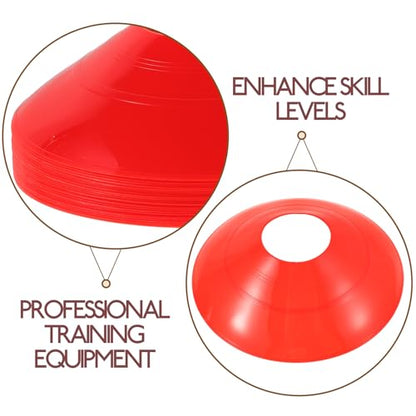 25pcs Soccer Training Cones Plastic Disc Markers Red for Football Agility Practice Equipment Training Accessories for Speed and Coordination Drills
