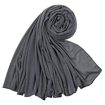 Nonbongoy Head Wraps for Black Women 71"x32" Long Soft Jersey Hijab Turban - color: 1-gray Headwrap
