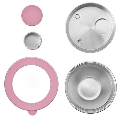 S'well Stainless Steel Salad Bowl Kit 64oz, Dusty Pink Daydream, Comes with 2oz Mini Canister and Removable Tray for Organization, Leakproof, Easy to Clean, Dishwasher Safe