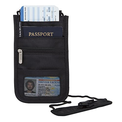 Travelon Rfid Blocking Deluxe Boarding Pouch, Black, Small