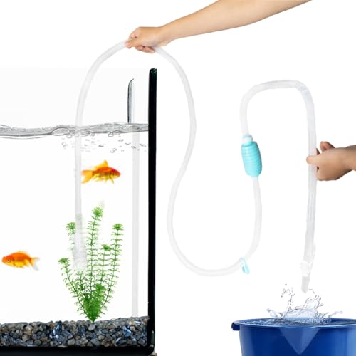 TERA PUMP - TRFTCLN-XL BPA-Free Gravel Cleaner Aquarium Water Changer | Clip, Suction Cup, Flow Managing Clip, Quick & Easy Assembly, Long 120 inch Nozzle Manual Water Pump, ( 20-50 Gallon Tank ) - size: X-Large