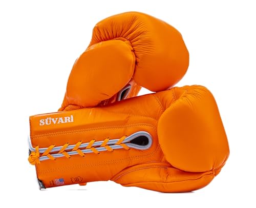 HIT N MOVE Süvari Horsehair Boxing Gloves Hook and Loop, Lace-Up Boxing Gloves Men, Boxing Equipment, MMA Gloves Men, UFC Gloves Horsehair and 100% Cow Leather - size: 12 Oz, style: Lace-Up Orange