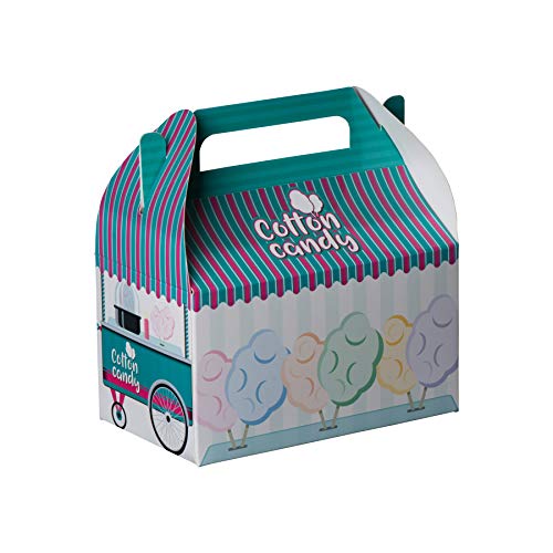 Hammont Paper Treat Boxes - (10 Pack) - Party Favors Treat Container Cookie Boxes Cute Designs Perfect for Parties and Celebrations 6.25" x 3.75" x 3.5" (Cotton Candy) - color: Cotton Candy
