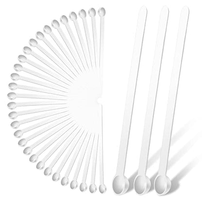 Prasacco 32 Pieces 1/32 Teaspoon 0.15 mL Mini Measuring Spoons Micro Scoops for Jars Little Tiny Plastic Scoop for Cosmetics Medicines Spices Powder Glitter Seasoning Lab