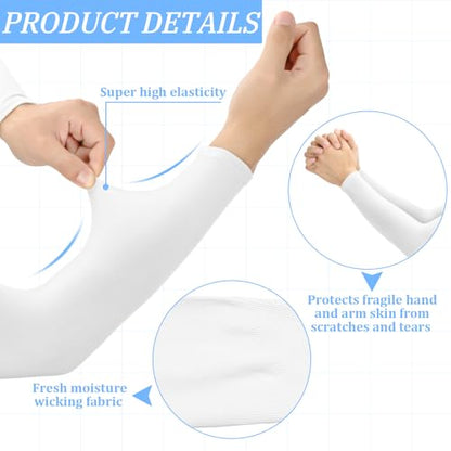 Janmercy 8 Pairs Arm Sleeves Thin Skin Protectors - color: White