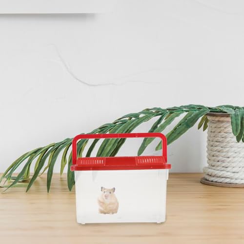 Yardwe Small Plastic Reptile Tank with Handle Turtle Box Medium Fish Breeding Carrier for Hamsters Crabs Lizards Aquarium Transport