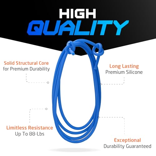 Resistance Bands - 16 Feet Long - 88 lbs Resistance - Strength Training Bands - Elastic Workout Bands - Wrestling Resistance Bands - Fitness & Home Workout Equipment - Resistance Training - color: Blue