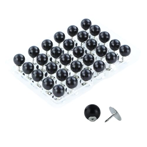 ZENGLU No-Sew Pearl Buttons, 30 Sets of 2/5 inch Removable Reusable Brooch Pins for Shirts, Blouses, Dresses, Sweaters, Shawls for Women (10mm/Black) - color: Black