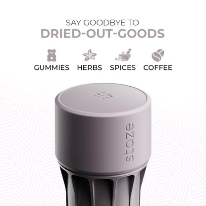 Staze Air Tight Smell Proof Container (148ml) – Vacuum Seal Jar with UV Protection, Waterproof Food Storage Canister, Portable Small Smell Proof Jar for Coffee, Herb, Spice & Gummies - (OG Trio) - color: OG Trio