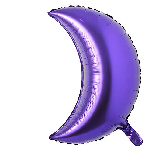 26 inch large moon foil helium balloons baby shower 100 days kids birthday party wedding decoration supplies big moon balloons (26 inch Moon Purple) - color: 26 Inch Moon Purple