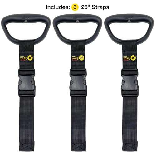 Clip 'n Carry Wrap-It Storage Straps - 25" (3-Pack) | Carrying Straps for Water Hose Storage and Extension Cord Holder - size: 25" (3-Pack)
